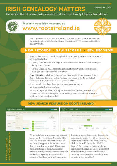 RootsIreland Newsletter Volume 6 No 1